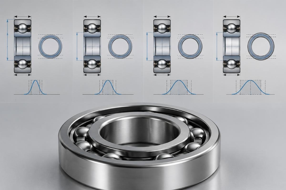Bearing precision classes diagram showing dimensional tolerance variations between P0/P6/P5/P4 standards Bearing Precision Classes Comparison: P0 vs P6 vs P5 vs P4 Tolerance Differences